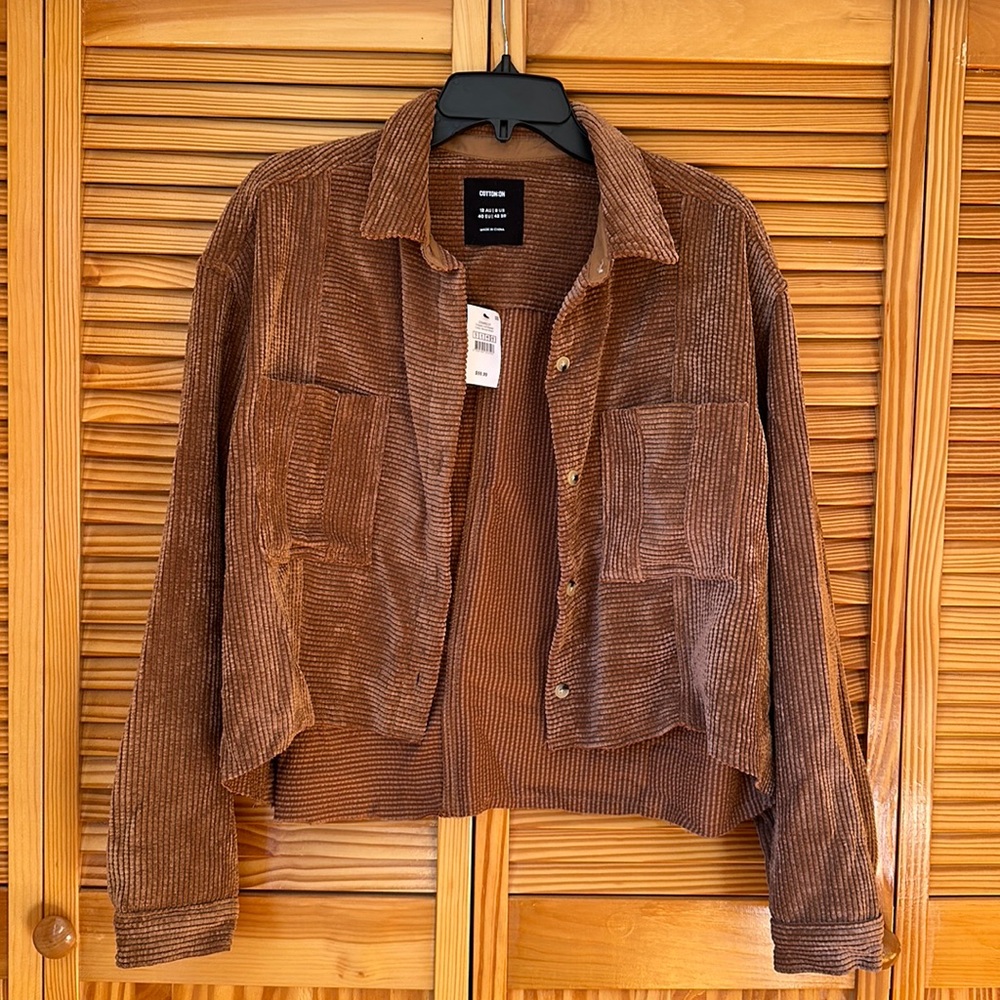 cotton on cropped cord shacket